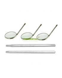 Medical Dental Instruments,CE Approved Uncoated Stainless Steel Dental Oral Hygiene Mouth Mirror,#4/#5 Head （Zero-diopter Mirror/Magnifying/Rhodium-plated),Hexagonal Handle/Round Handle