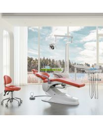 Economic Integrated North American Style Dental Chair/Dental Unit,180° Swing Mount Delivery System ,Lumbar pad Design，Microfiber Leather chair and backrest，CE&FDA Approved