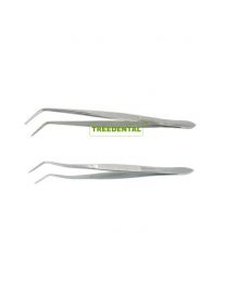 Uncoated Dental Tweezers 16cm Medical Stainless Steel Tweezers Clamp Single /Double Bend ,With Positioning or Without Positioning/With Teeth or Without Teeth